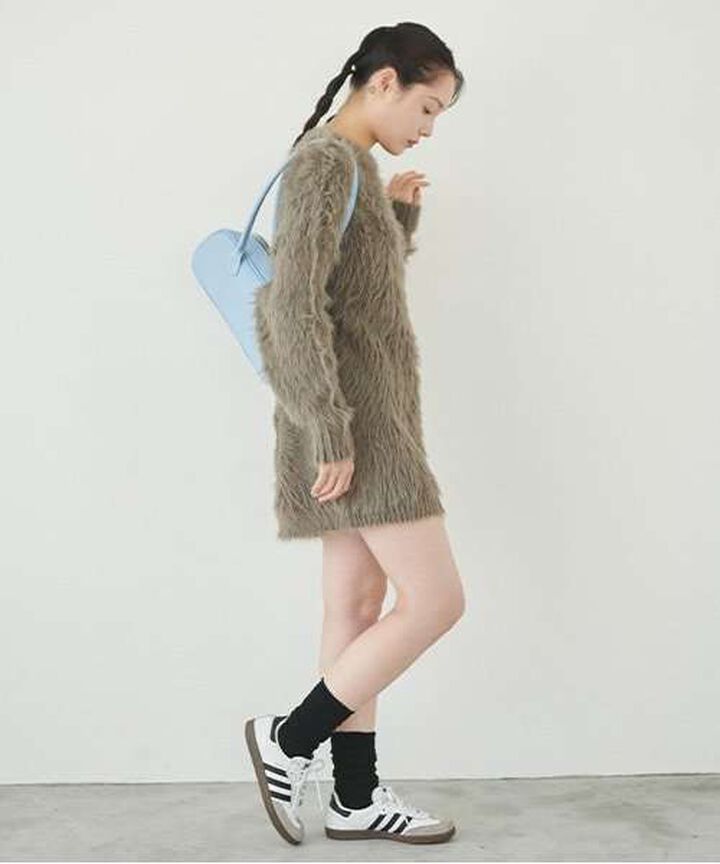 Shaggy Mini One-Piece Dress,Mocha tea, medium image number 12