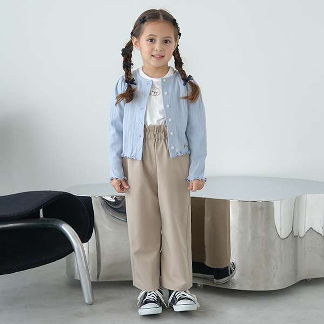 Soft Cotton Assorted Line Stone Motif Puff A-Line T-Shirt,Cream, large image number 18