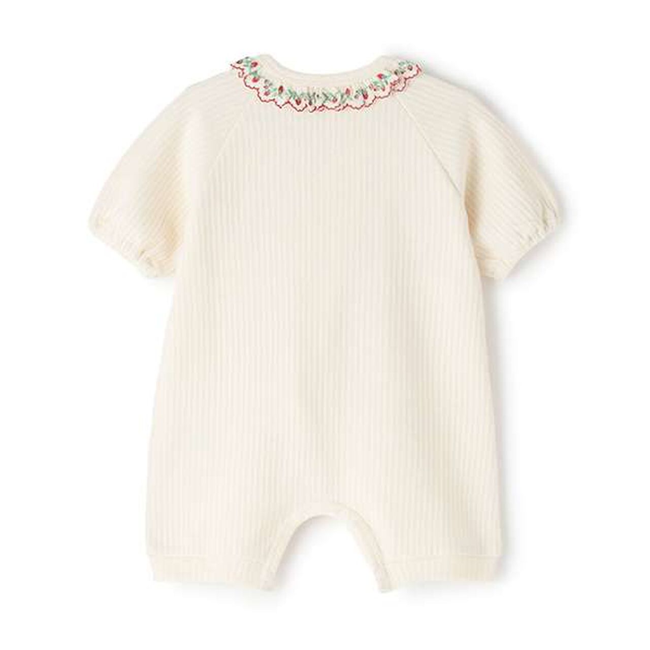 [Made in Japan] Wild Strawberry Frill Collar Newborn Wear,Pearl white, large image number 1