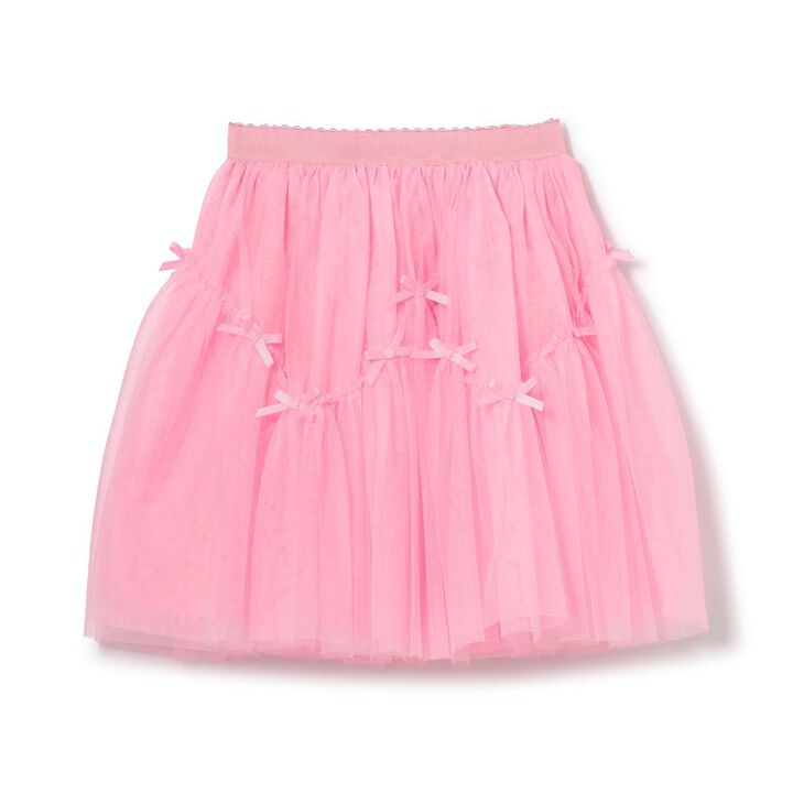 Wavy Panel Gathered Tulle Skirt [Lycee Mine Ballet Series],Black, medium image number 6
