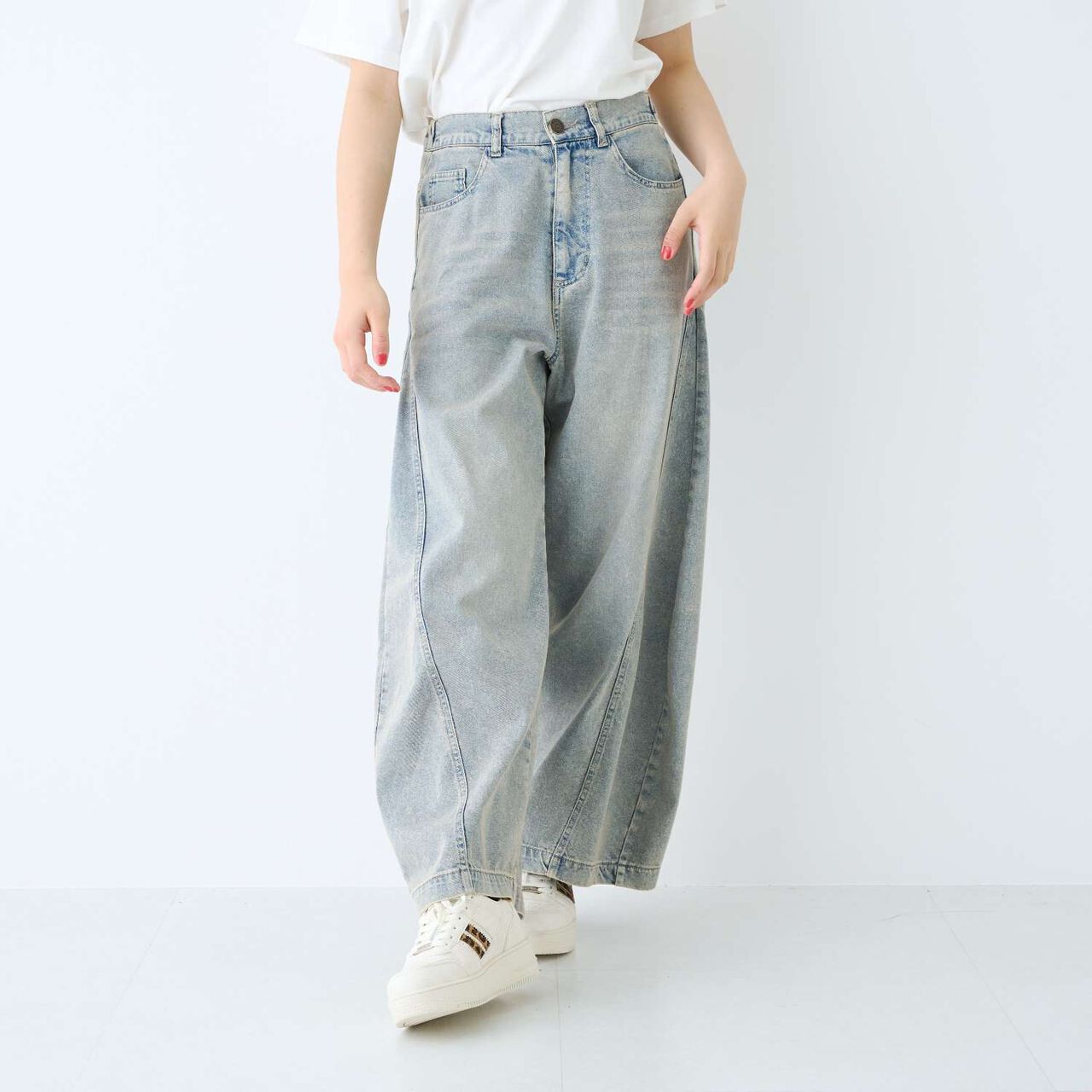 [LTXC / Cool Touch] Balloon Denim Pants,Gray, large image number 9
