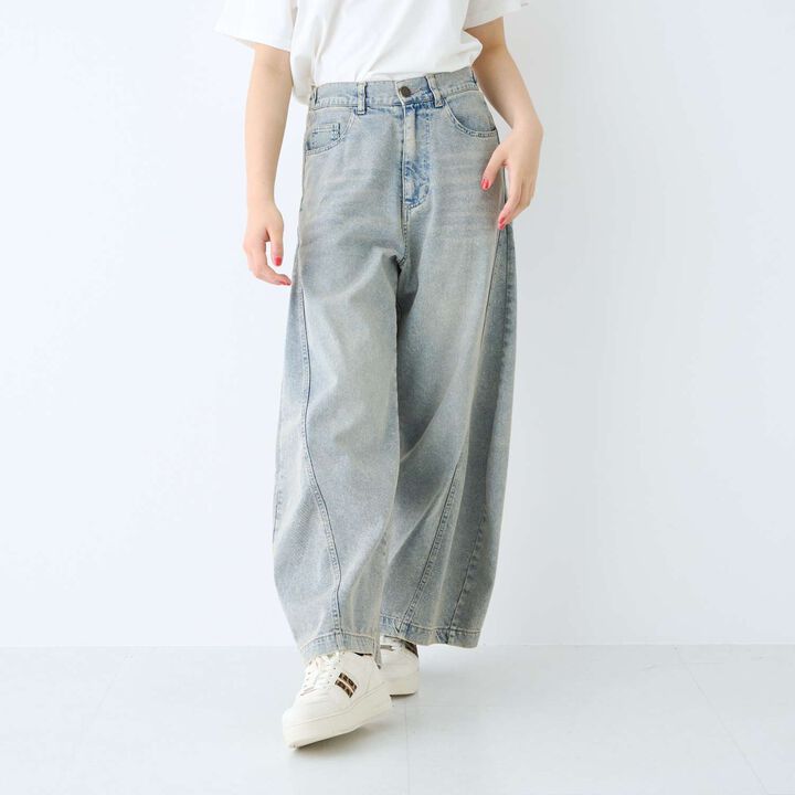 [LTXC / Cool Touch] Balloon Denim Pants,Gray, medium image number 9