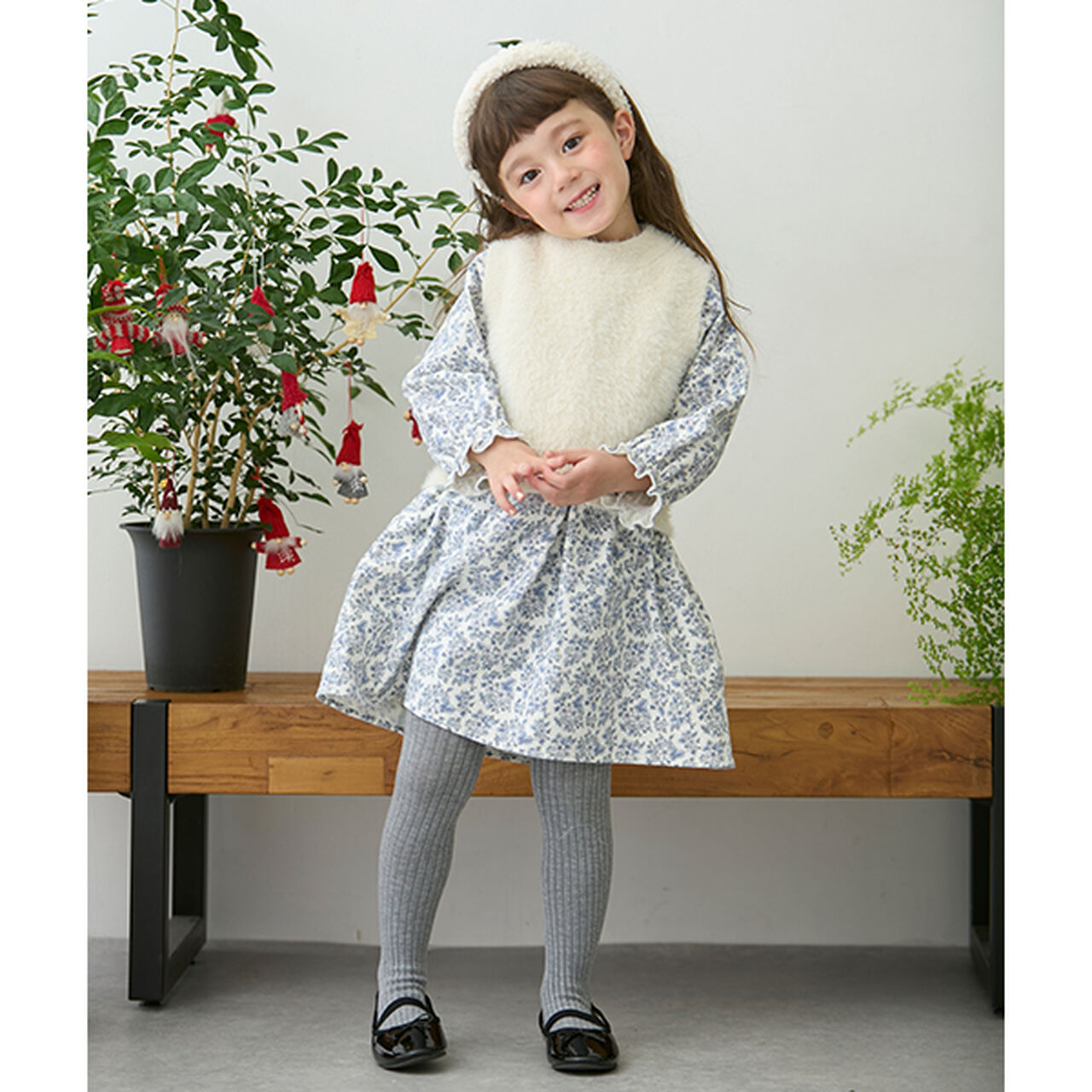 Wool Blend Ribbed Tights,Off white, large image number 14