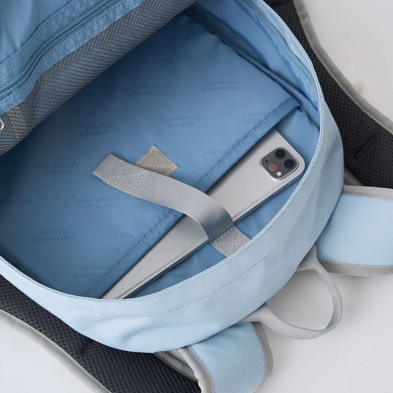 23L Water-Repellent Round Pouch School Backpack,Light blue, large image number 26