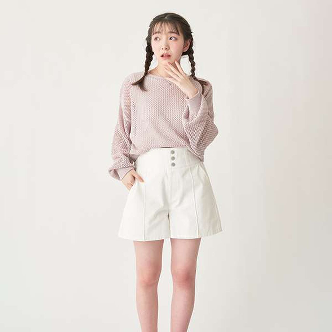 Mesh Bolero Inner Wear Set,Pink, large image number 9