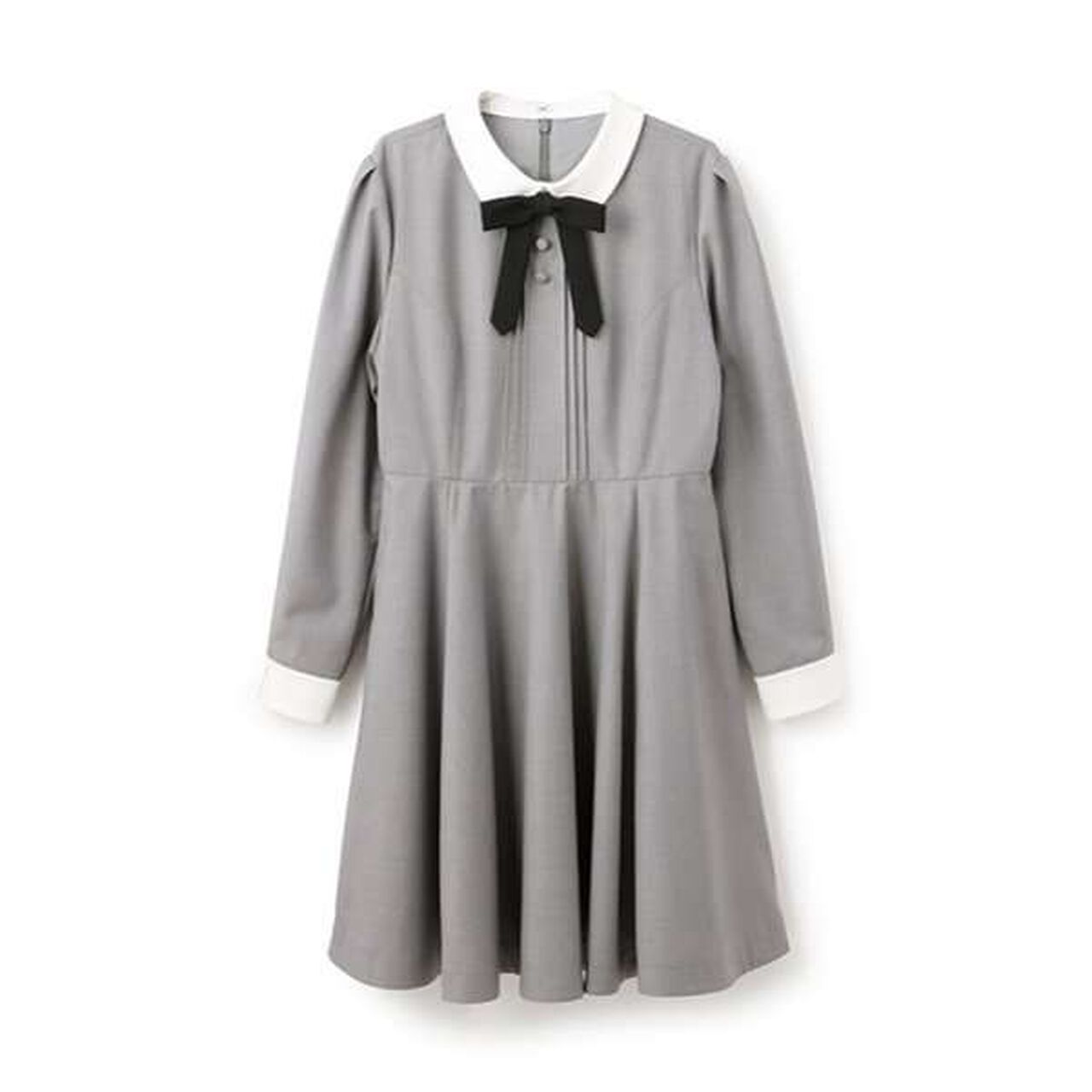 [Graduation Attire] One-Piece Dress with Ribbon Tie,Gray, large image number 10