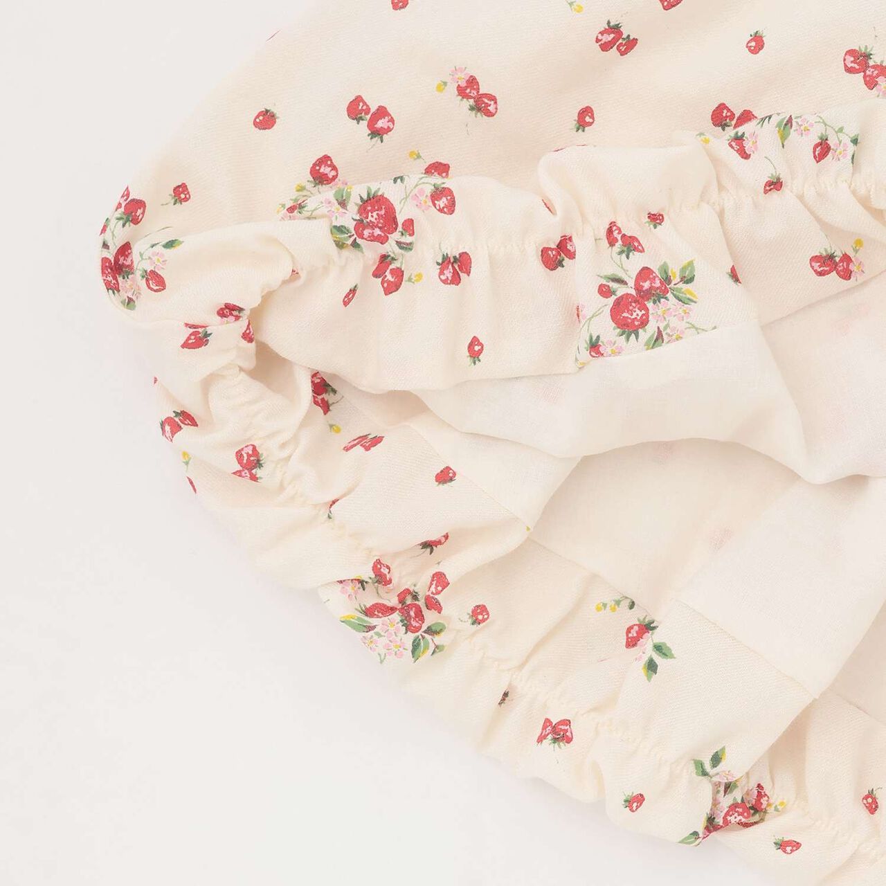 Wild Strawberry Long-Sleeve Balloon One-Piece Dress [Organic] [Made in Japan],Pearl white, large image number 10