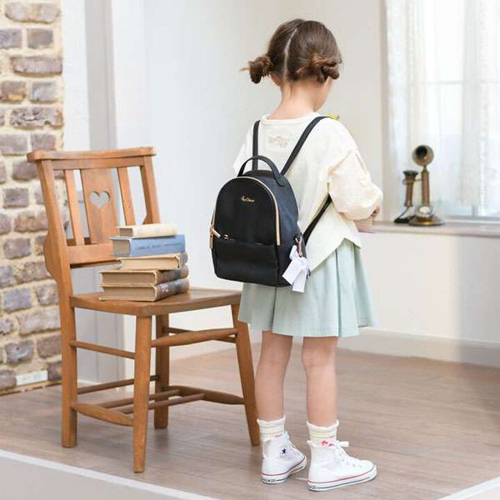 Backpack with Ribbon Charm,Black, medium image number 1