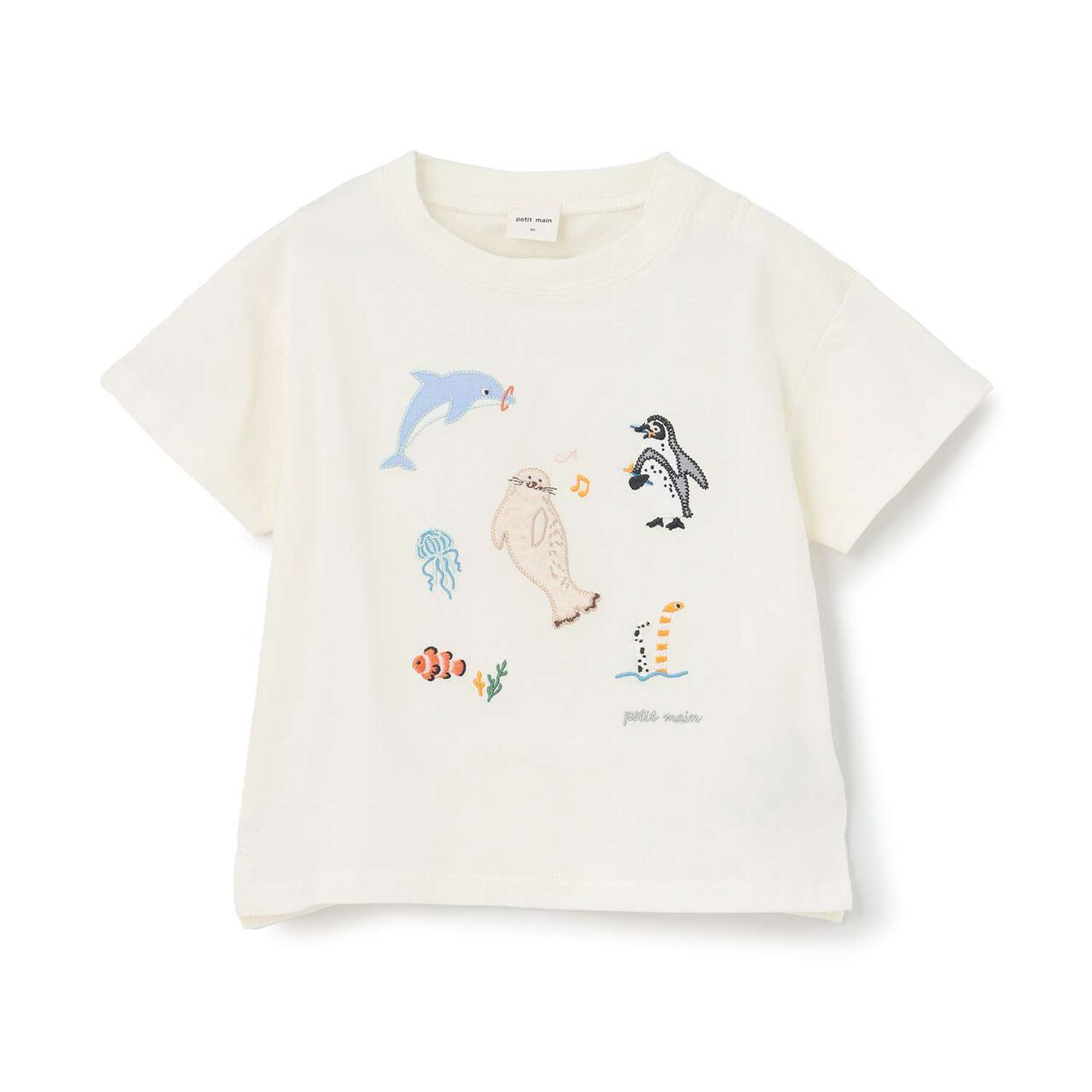 [Cool Touch] Sea Creature Appliqu&eacute; Short Sleeve T-Shirt,Off white, large image number 16