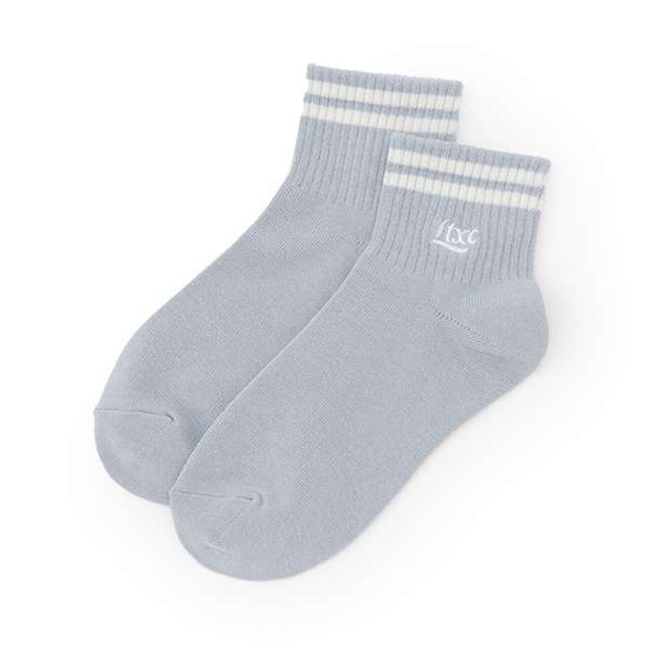 [Antibacterial Deodorant] Embroidered Logo Ankle Socks,Sax blue, large image number 0