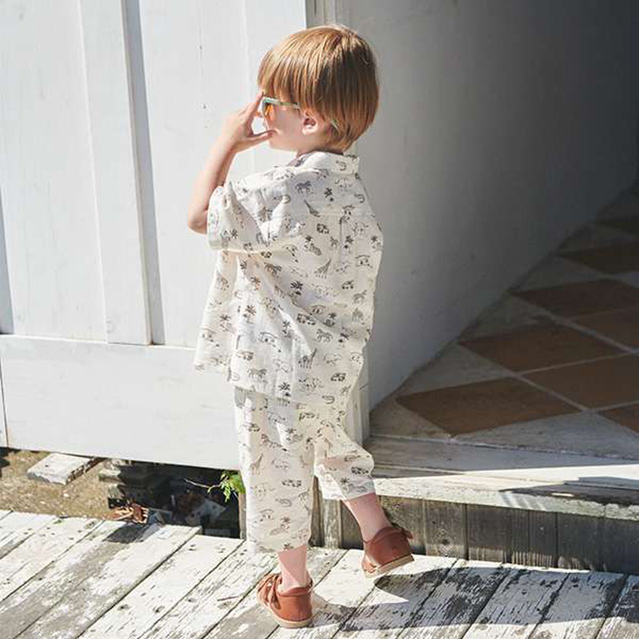 [Link] Assorted Pattern Half Pants [Link] (Kids),Beige, large image number 1