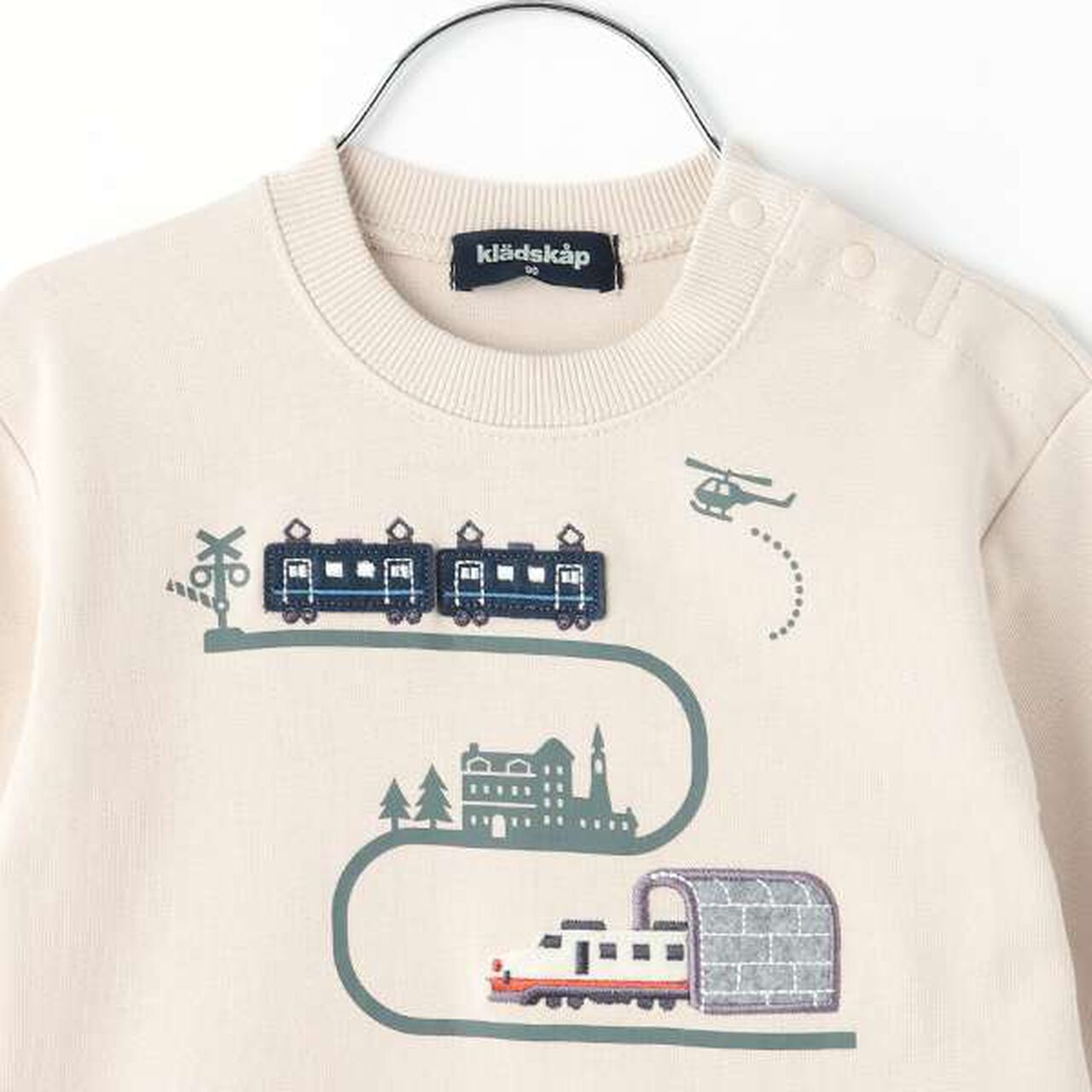 Train Appliqué Stripe Pattern Sweatshirt,Red, large image number 2