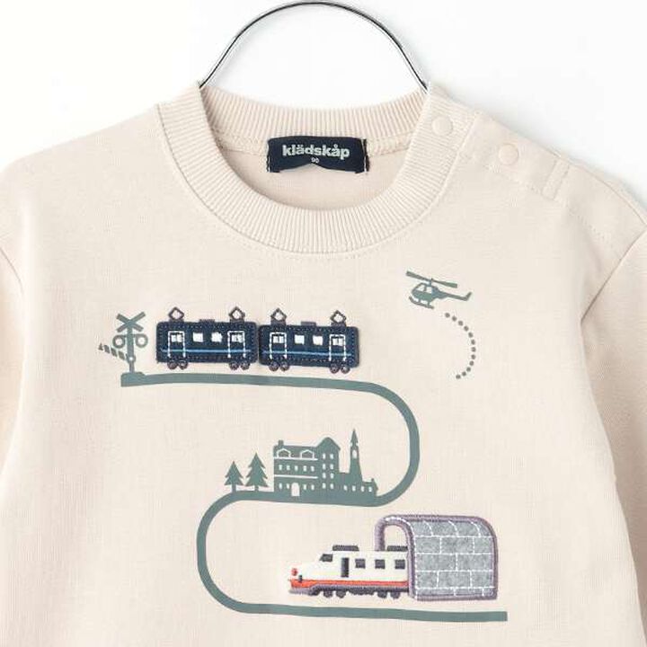 Train Appliqué Stripe Pattern Sweatshirt,Red, medium image number 2