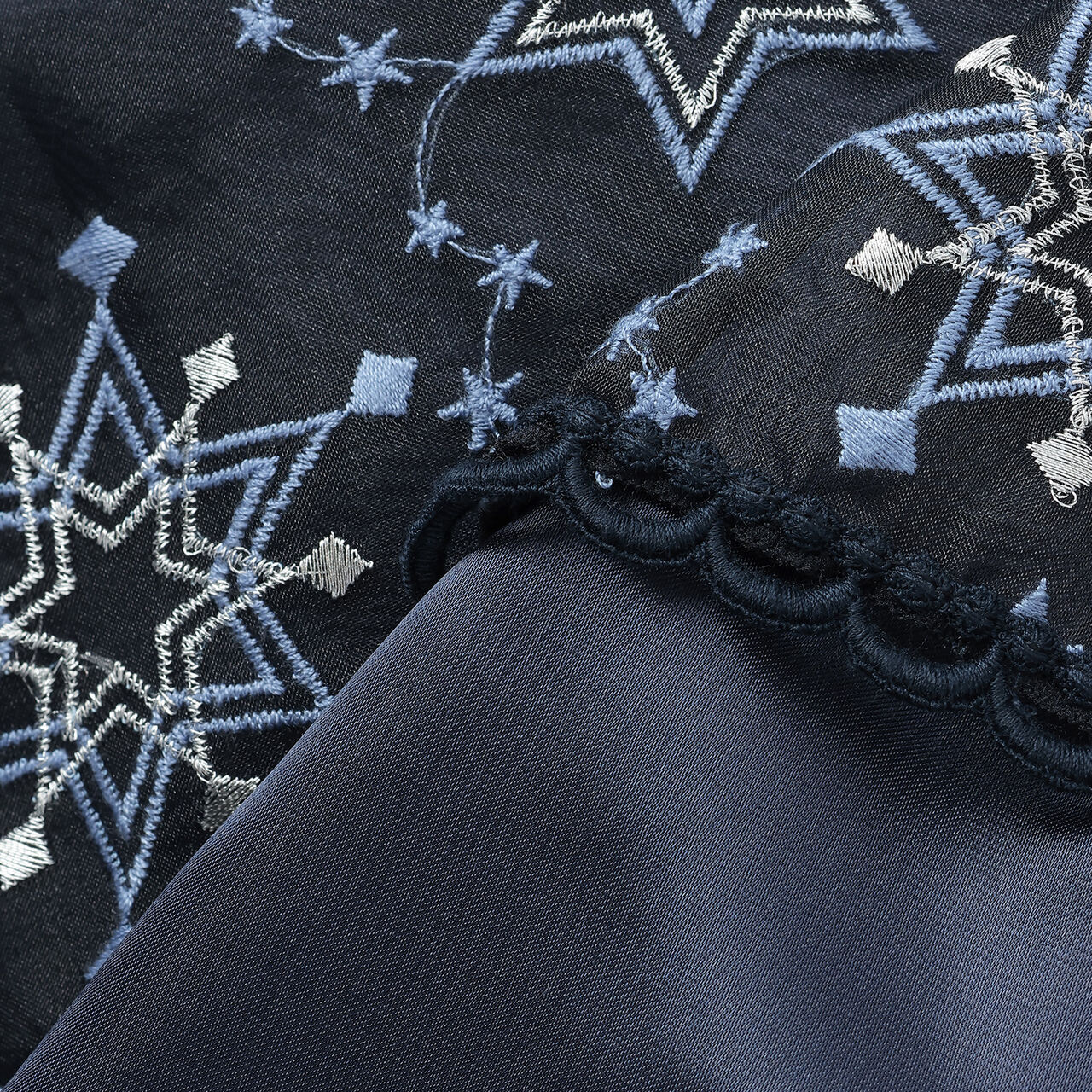 Sparkling Star Embroidery Dress,Navy, large image number 11