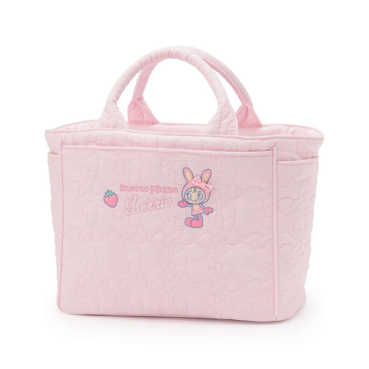 [Baby Berie-chan] Strawberry Quilted 2WAY Tote Bag,Light pink, large image number 2