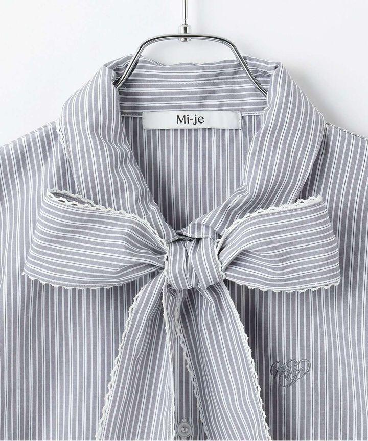 Bow Tie Logo Embroidery Shirt,Off white, medium image number 8