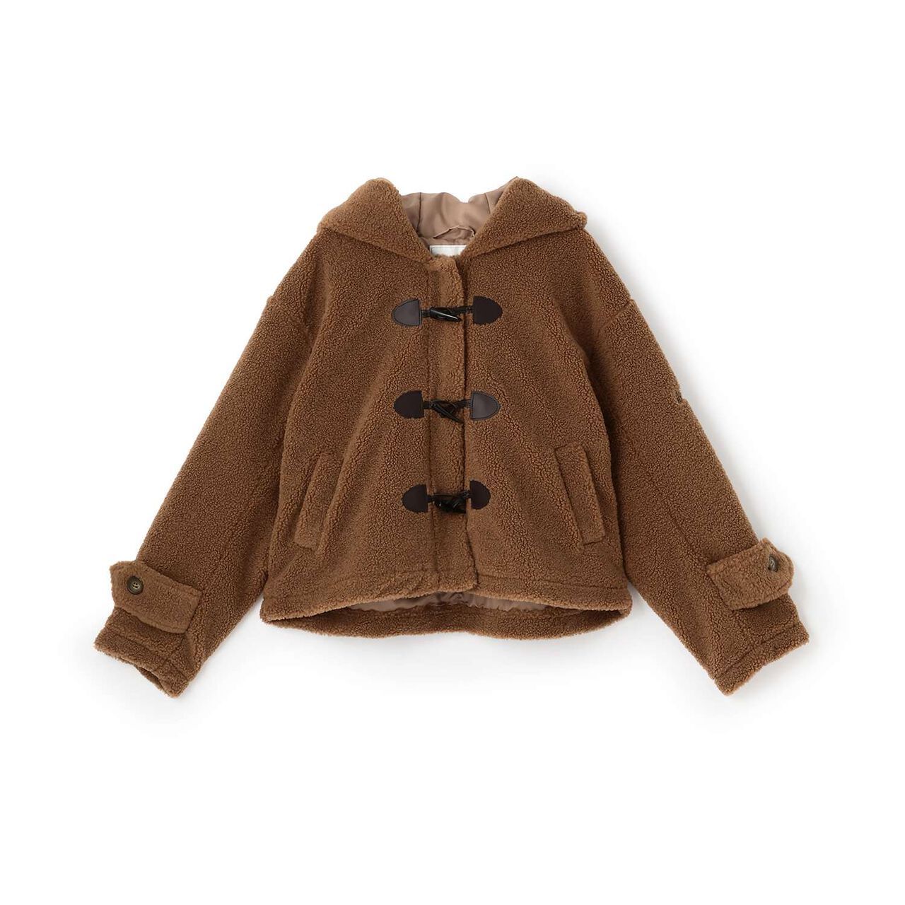 Ring Boa Short Duffle,Brown, large image number 4