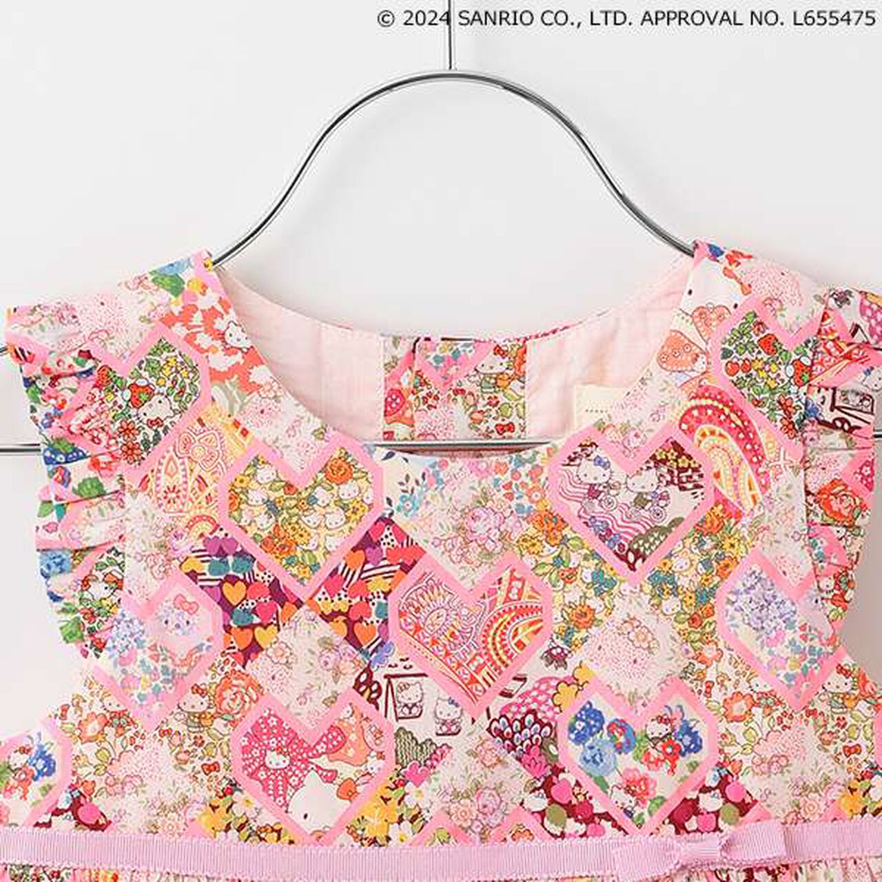 Hello Kitty Patchwork Hearts One-Piece Dress,Blue, large image number 11