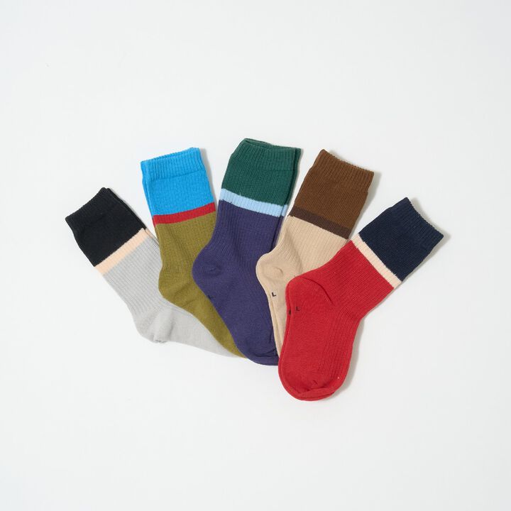 Color-Blocked Socks,Beige, medium image number 1