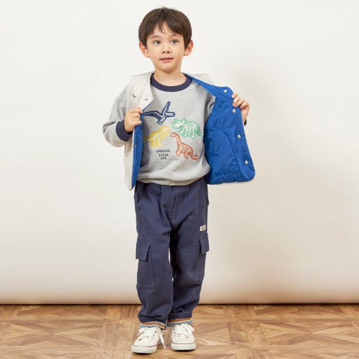 KPBOY Dinosaur Reversible Boa Lined Padded Vest (80-130),Blue, medium image number 8
