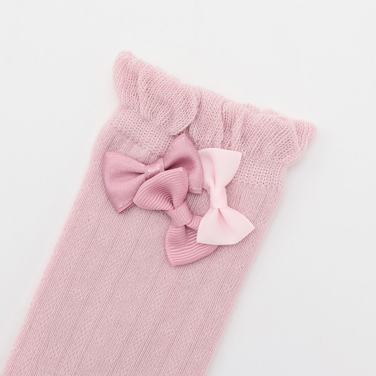 Knee-High Socks with Ribbon [Made in Japan],Off white, large image number 1