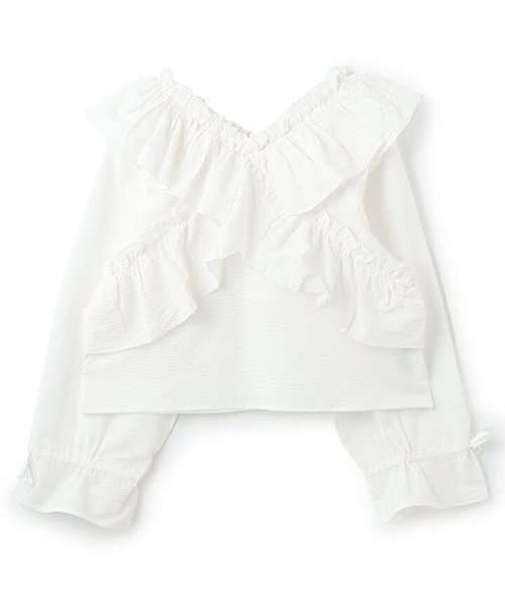 Black Frill Blouse,, medium