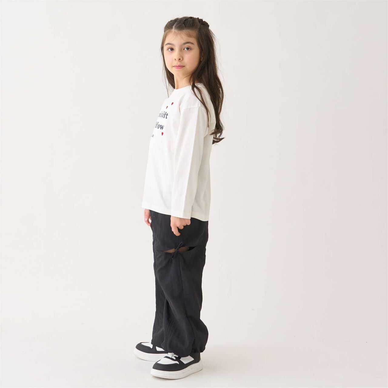 100% Cotton Heart & Flower Long-Sleeve T-Shirt,Pink, large image number 4