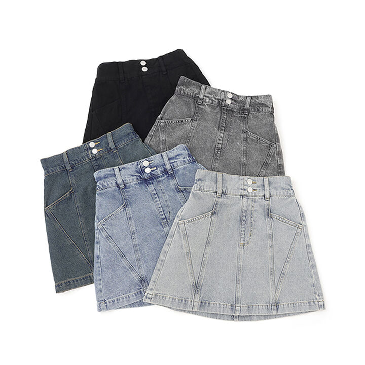 [GOOD PRICE] Stylish Color-Block Skirt,Navy, medium image number 3