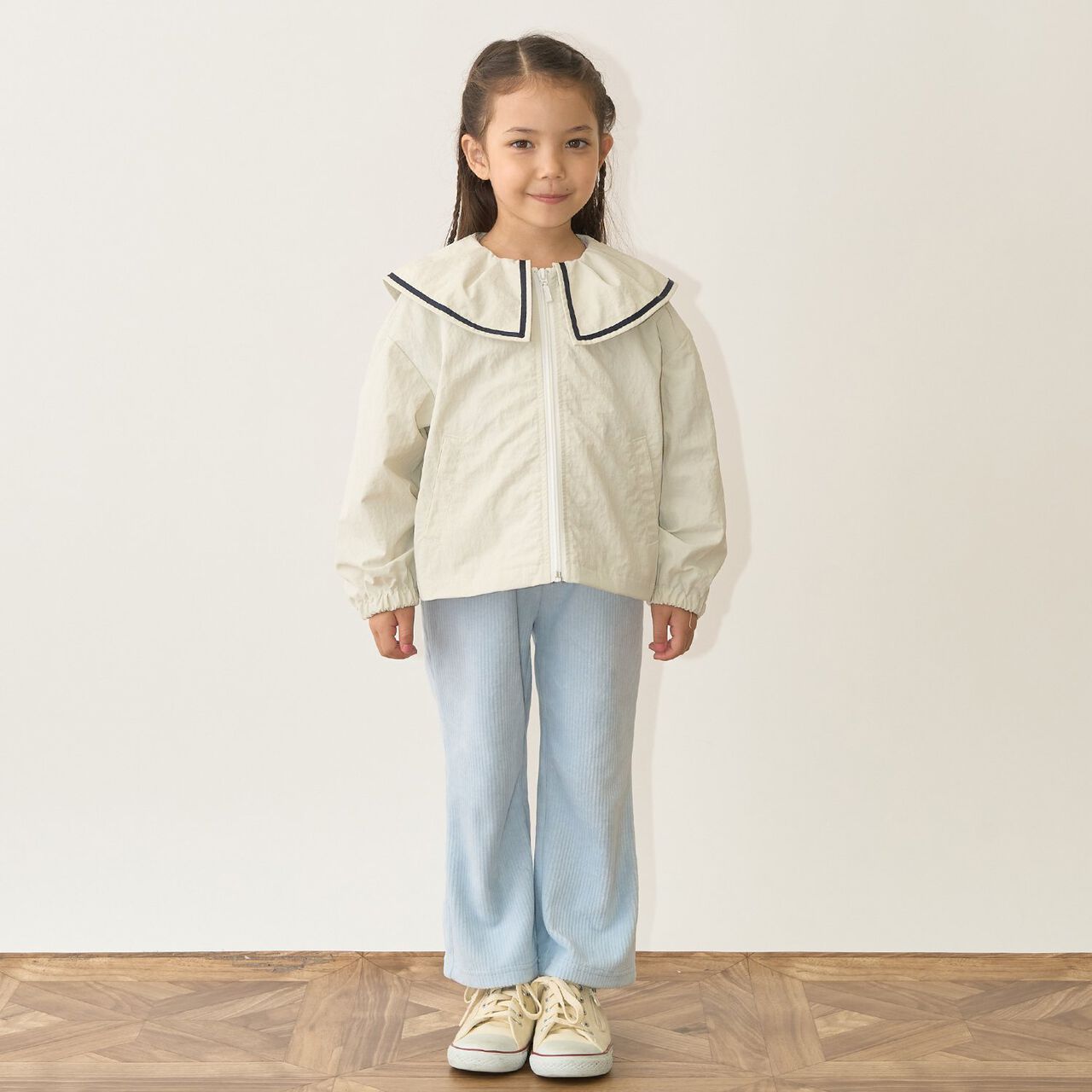 Frill Collar Windbreaker,Navy, large image number 18