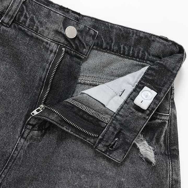 Distressed Denim Shorts,Gray, medium image number 12
