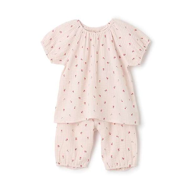 [Link] Puff Sleeve Double Gauze Pajamas,Light pink, medium image number 0