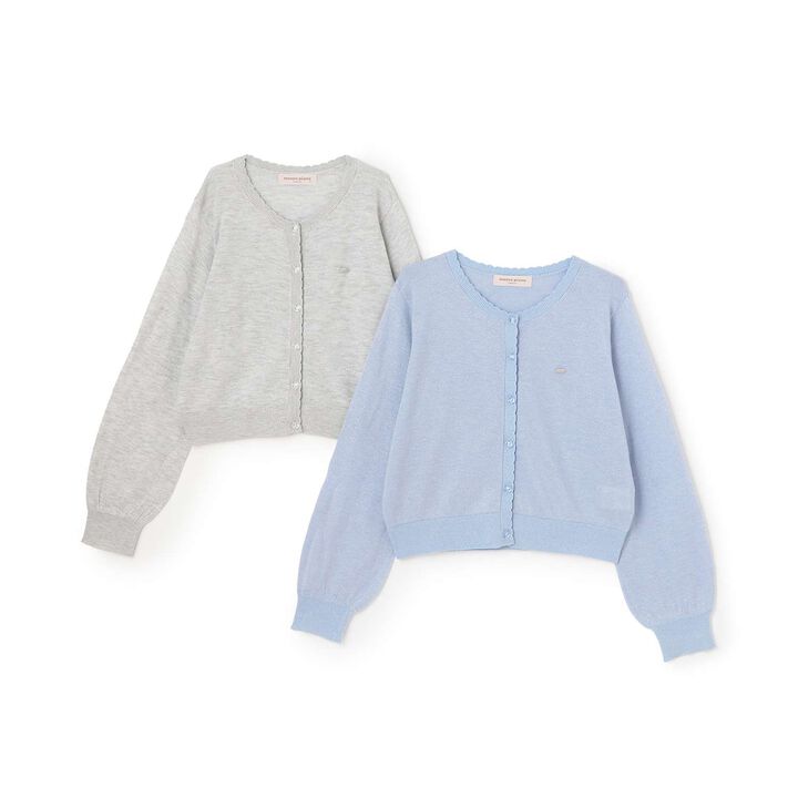 Lame Knit Cardigan♪,Light blue, medium image number 6