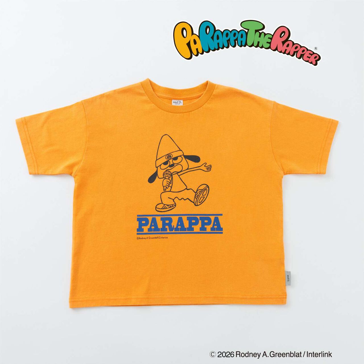 [PaRappa the Rapper] 彩色寬版撞色標誌短袖T恤,橙色, large image number 17