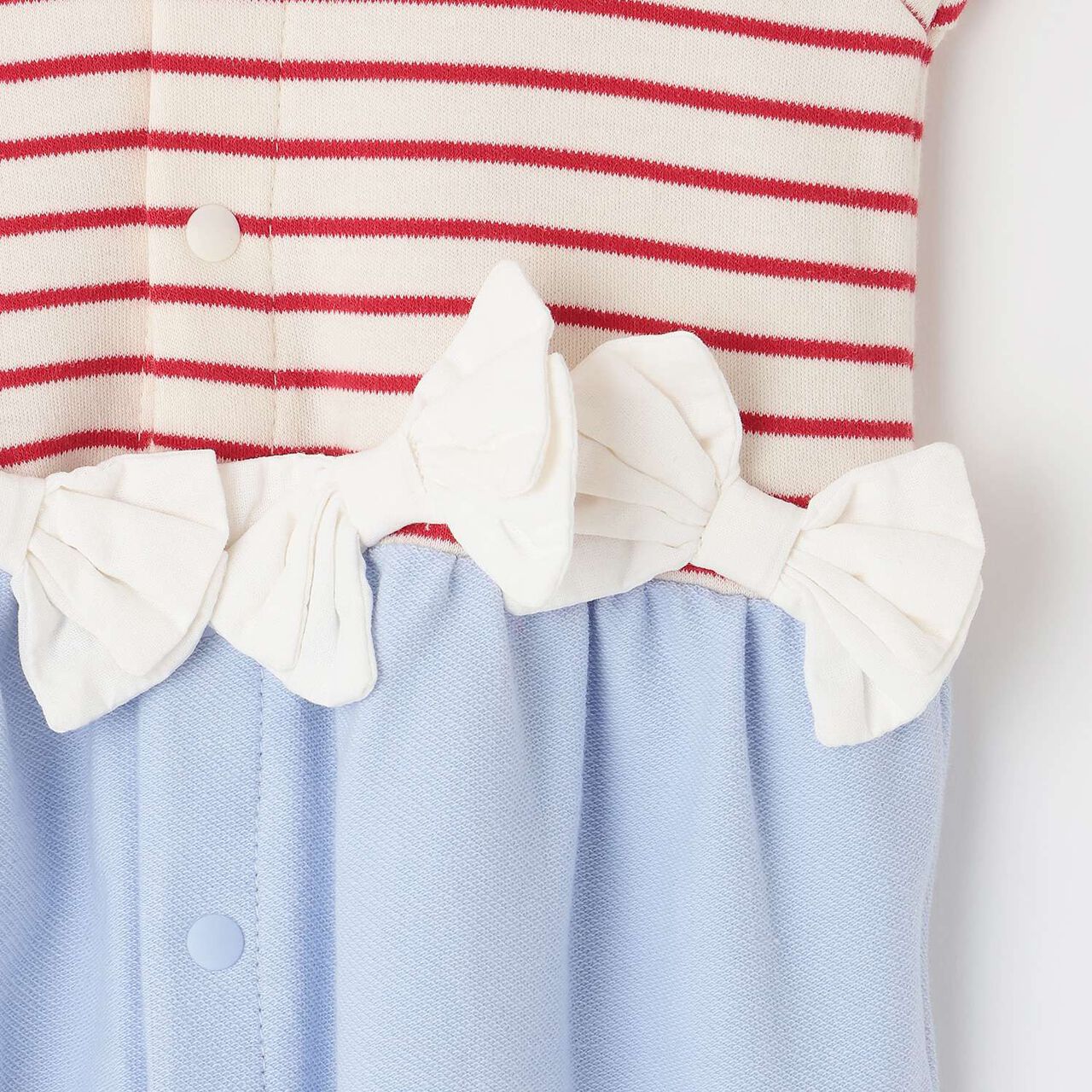 Stripe Pattern 2-Way All-in-One with Ribbon,Red, large image number 7