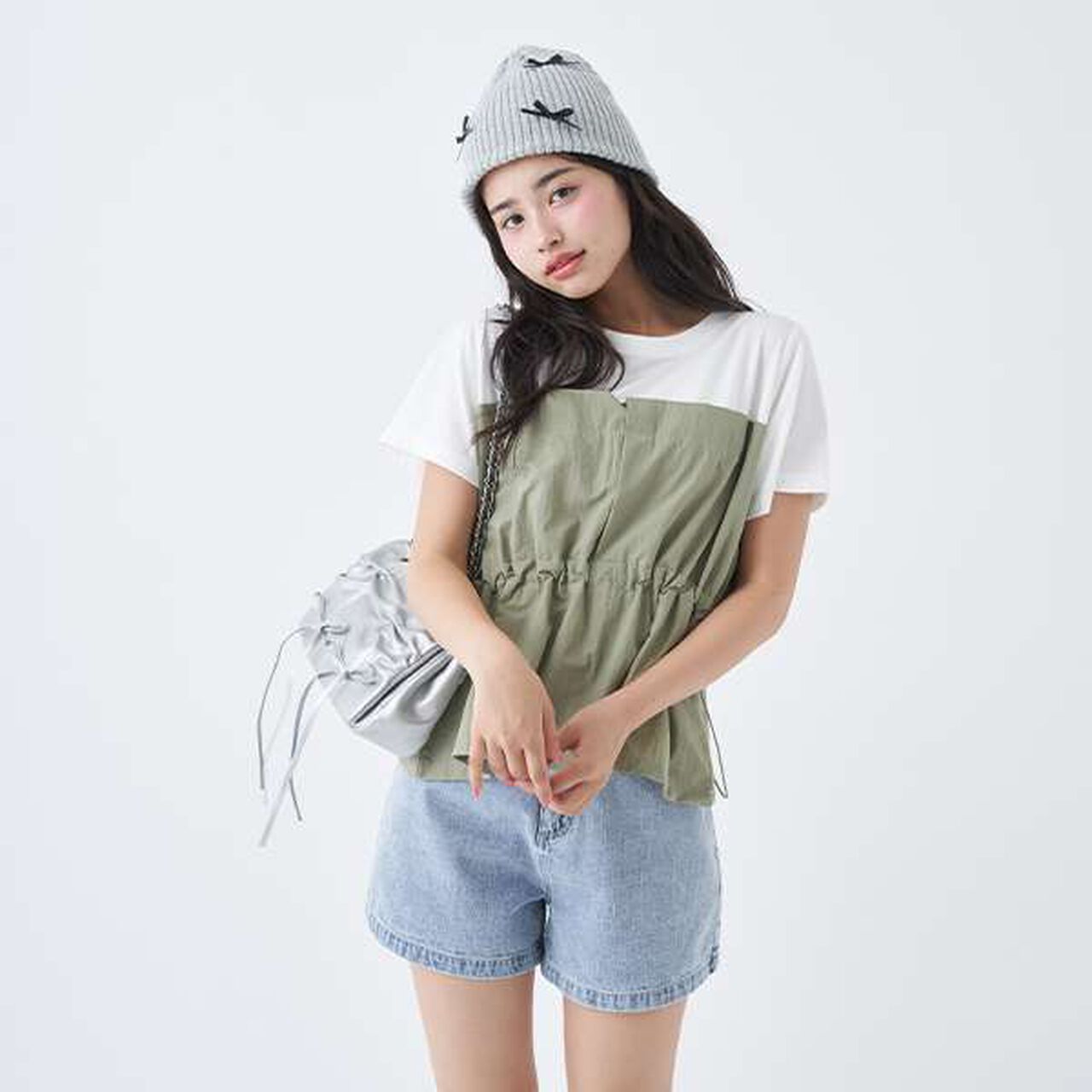 Ribbon Beanie,Gray, large image number 1