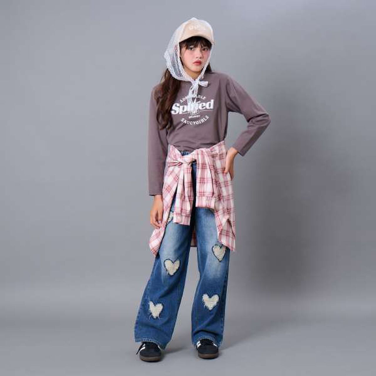 Checkered Loose Shirt,Blue, large image number 2