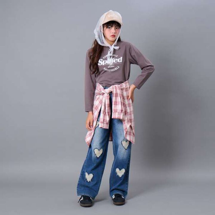 Checkered Loose Shirt,Blue, medium image number 2