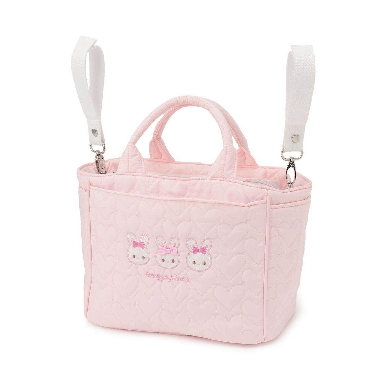 [Mezzo Piano Mama] Rabbit Appliqu&eacute; 2 Way Tote Bag,Light pink, large image number 2