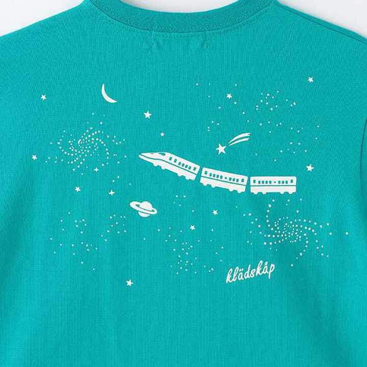 Space and Train Short Sleeve T-Shirt,Blue green, medium image number 8