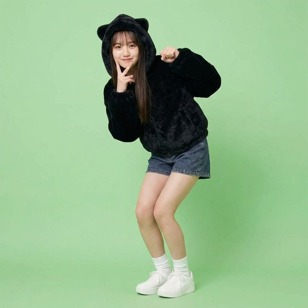 [milky coast] Cat Ear Fur Hoodie,Ivory, large image number 13