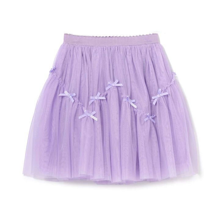 Wavy Panel Gathered Tulle Skirt [Lycee Mine Ballet Series],Black, medium image number 3