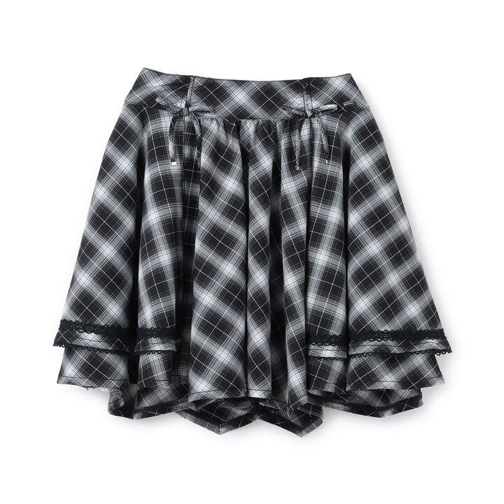 Assorted Material Irregular Hem Skirt with Shorts,Light blue, medium image number 12