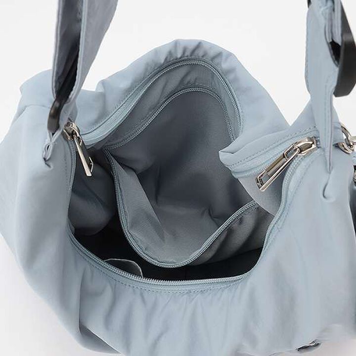 Big Nylon Shoulder Bag with Pouch,Sax blue, medium image number 8