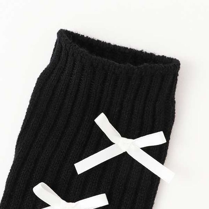 Ribbon Leg Warmers,Off white, medium image number 2