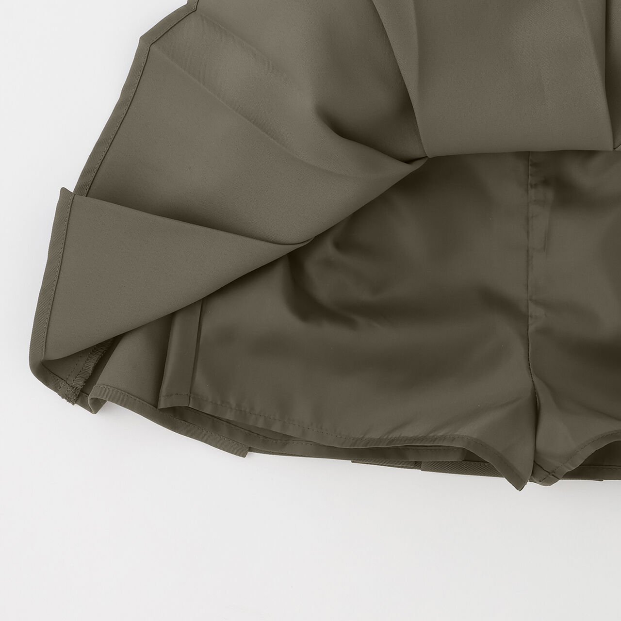 Pleated Mini Skirt with Belt,Light beige, large image number 5