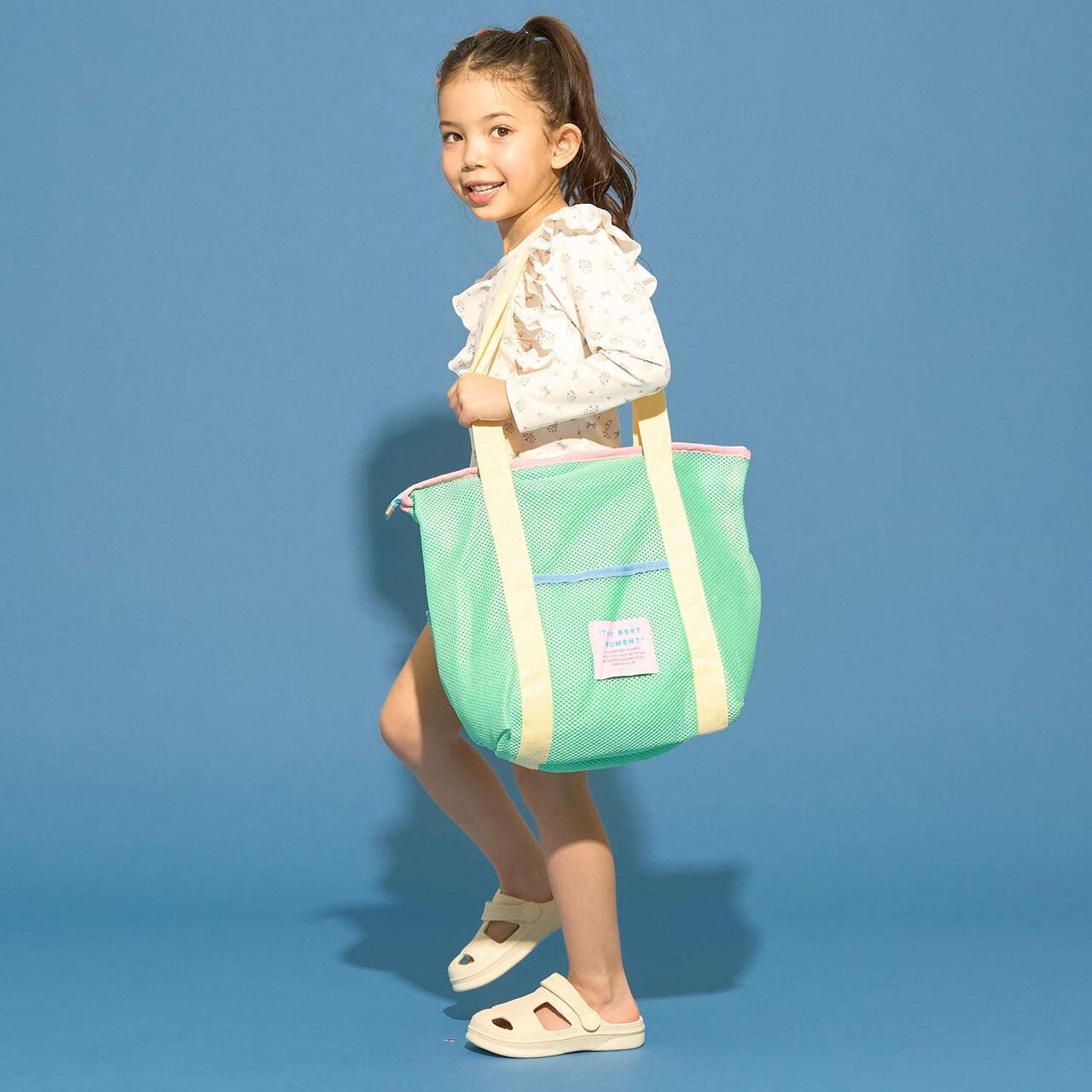 Mesh Colorful Tote Bag [Kids' Clothing] [Girls],Light green, large image number 12