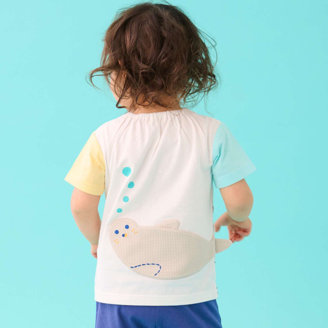 Seal Print T-Shirt,Off white, large image number 1