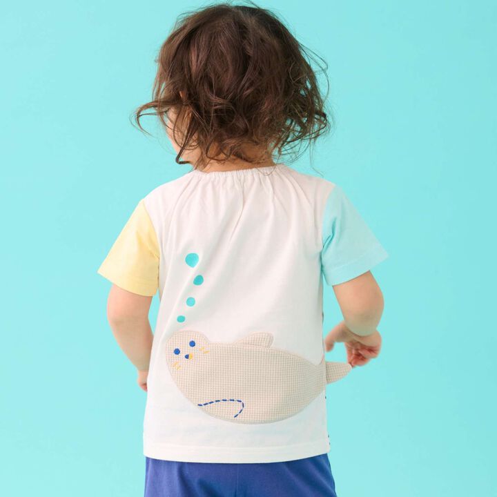 Seal Print T-Shirt,Off white, medium image number 1