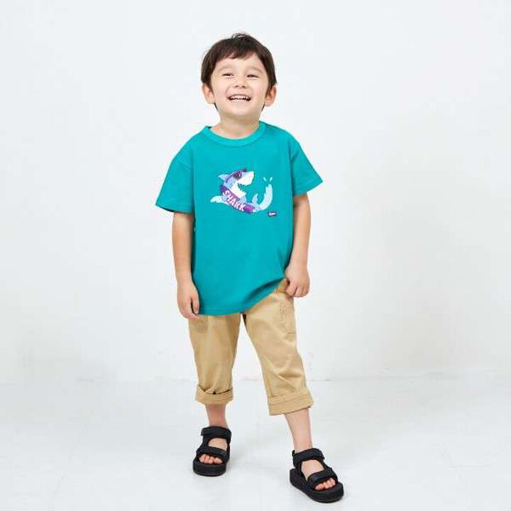 KP Boy Shark Print Short Sleeve T-Shirt,Black, medium image number 13