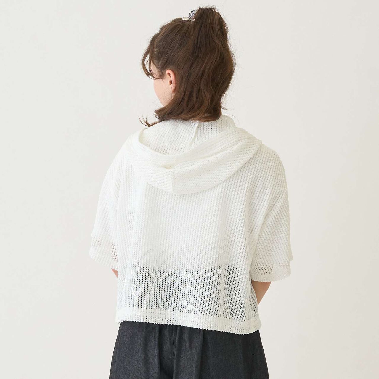 Mesh Parka & T-Shirt Set,Off white, large image number 15